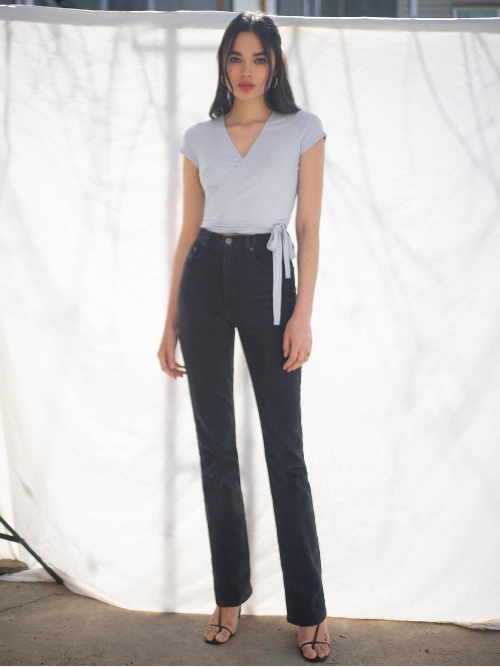Reformation flora blue top